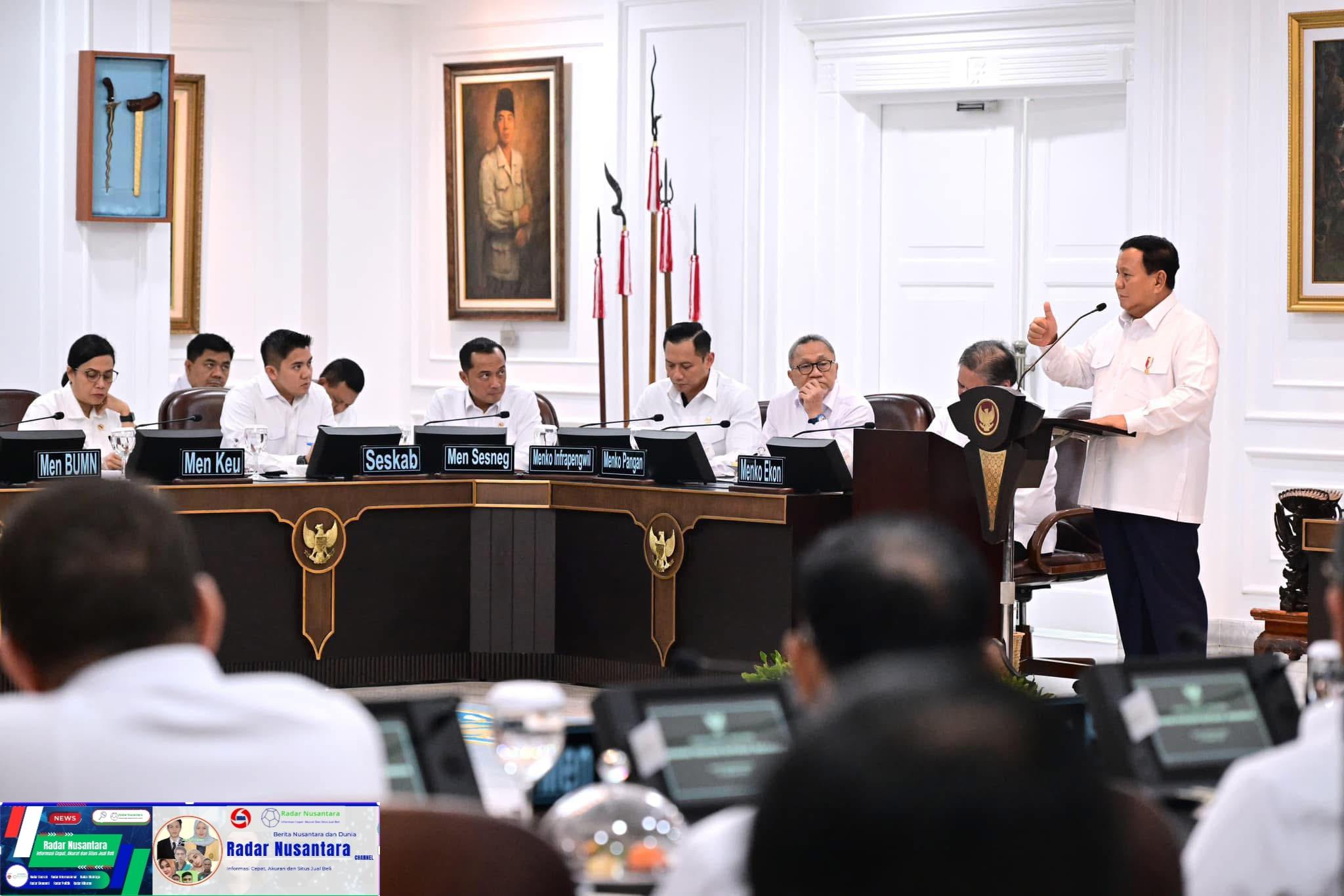Presiden Prabowo Apresiasi Kabinet dalam Menjalankan Mandat Rakyat