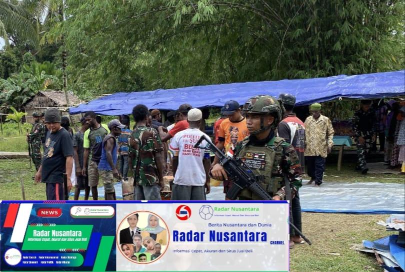 Satgas Yonif 762/VYS Hadiri Acara Peletakan Batu Pertama Pembangunan Masjid Al-Wahid