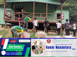 Pererat Silaturahmi, Satgas Pamtas Yonarmed 11 Kostrad Gelar Karya Bhakti di Gereja St. Petrus Labang, Nunukan