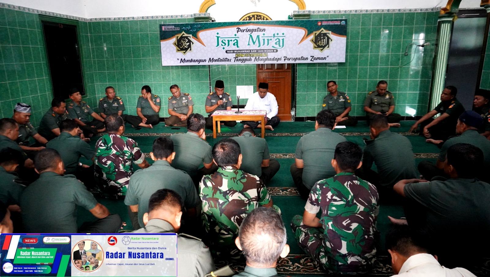 Pegang Teguh Norma Agama dan Tugas Sehari-hari, Kodim Boyolali Gelar Isro' Mi'roj dan Doa Bersama