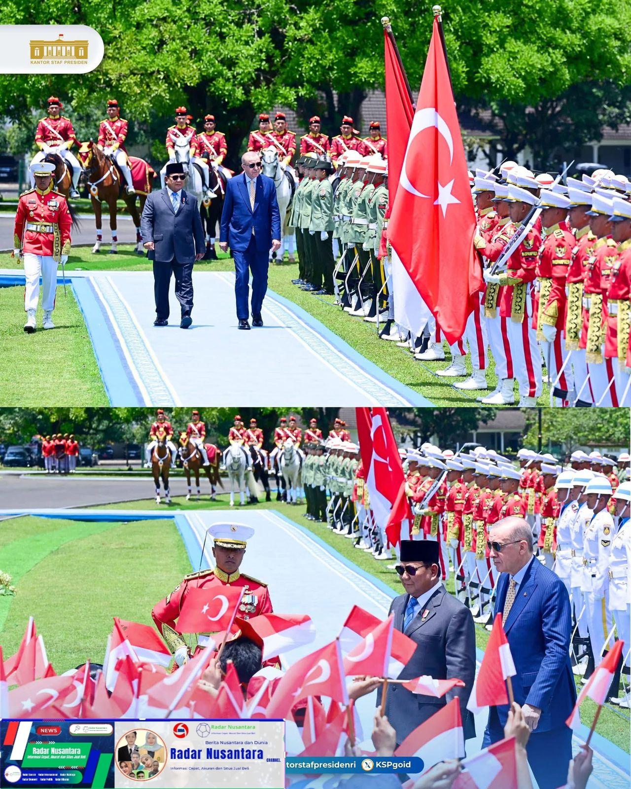 Presiden Prabowo Sambut Presiden Erdogan Dengan Upacara Kenegaraan di Istana
