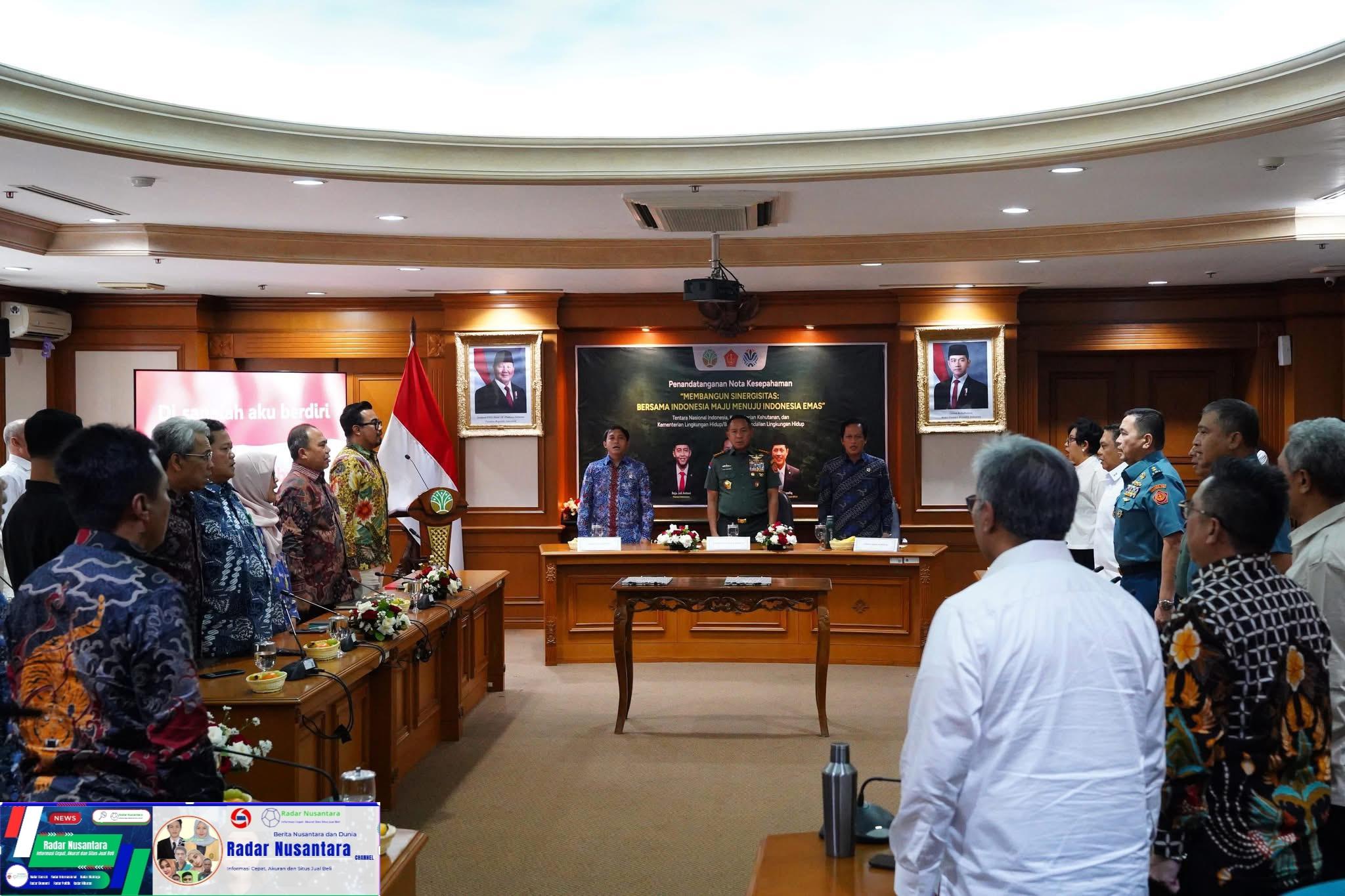 Panglima TNI Tandatangani Nota Kesepahaman dengan Menteri Kehutanan dan Menteri Lingkungan Hidup