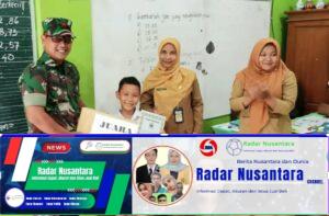 Babinsa Kratonan Berikan Piagam Penghargaan dan Hadiah Lomba Kebersihan Kelas