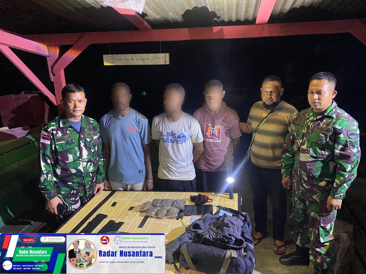 Satgas Yonif 131 Kembali Amankan Pembawa Paket Ganja di Perbatasan Papua