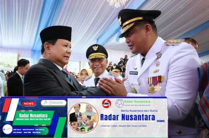 FOTO : Gubernur Sumut Bobby Nasution bersama Wakil Gubernur Sumut Surya saat bersalaman dengan Presiden Republik Indonesia Prabowo Subianto usai Pelantikan dan Pengambilan Sumpah Jabatan Gubernur dan Wakil Gubernur, Bupati dan Wakil Bupati, Walikota dan Wakil Walikota hasil Pilkada Serentak Tahun 2024 di Istana Negara