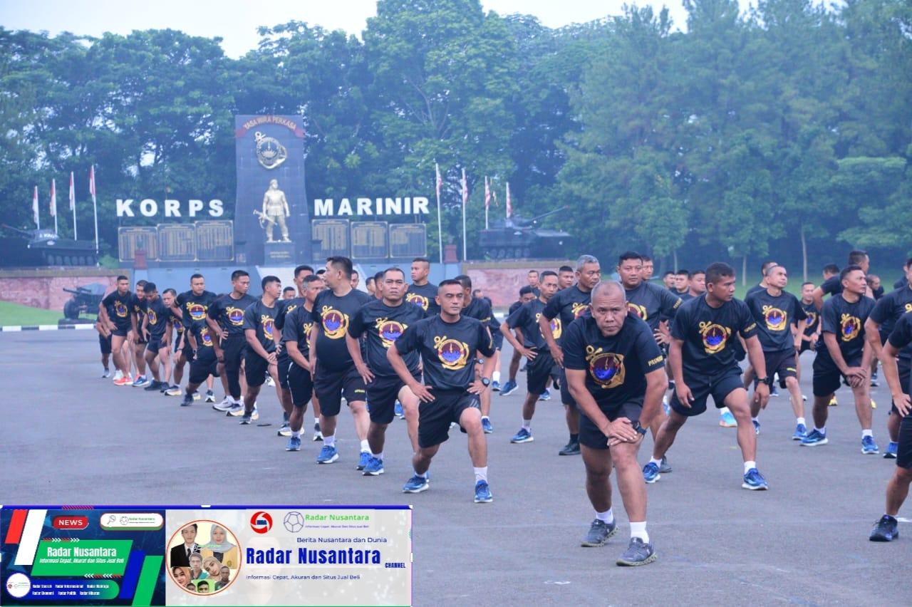 Jumat Sehat, Danpasmar 1 Pimpin Perwiranya Olahraga Lari Bersama