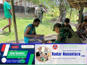 Peduli Masyarakat Papua, Satgas Yonif 131/BRS Berikan Layanan Kesehatan Dan Bagikan Sembako di Kampung Sawiyatami