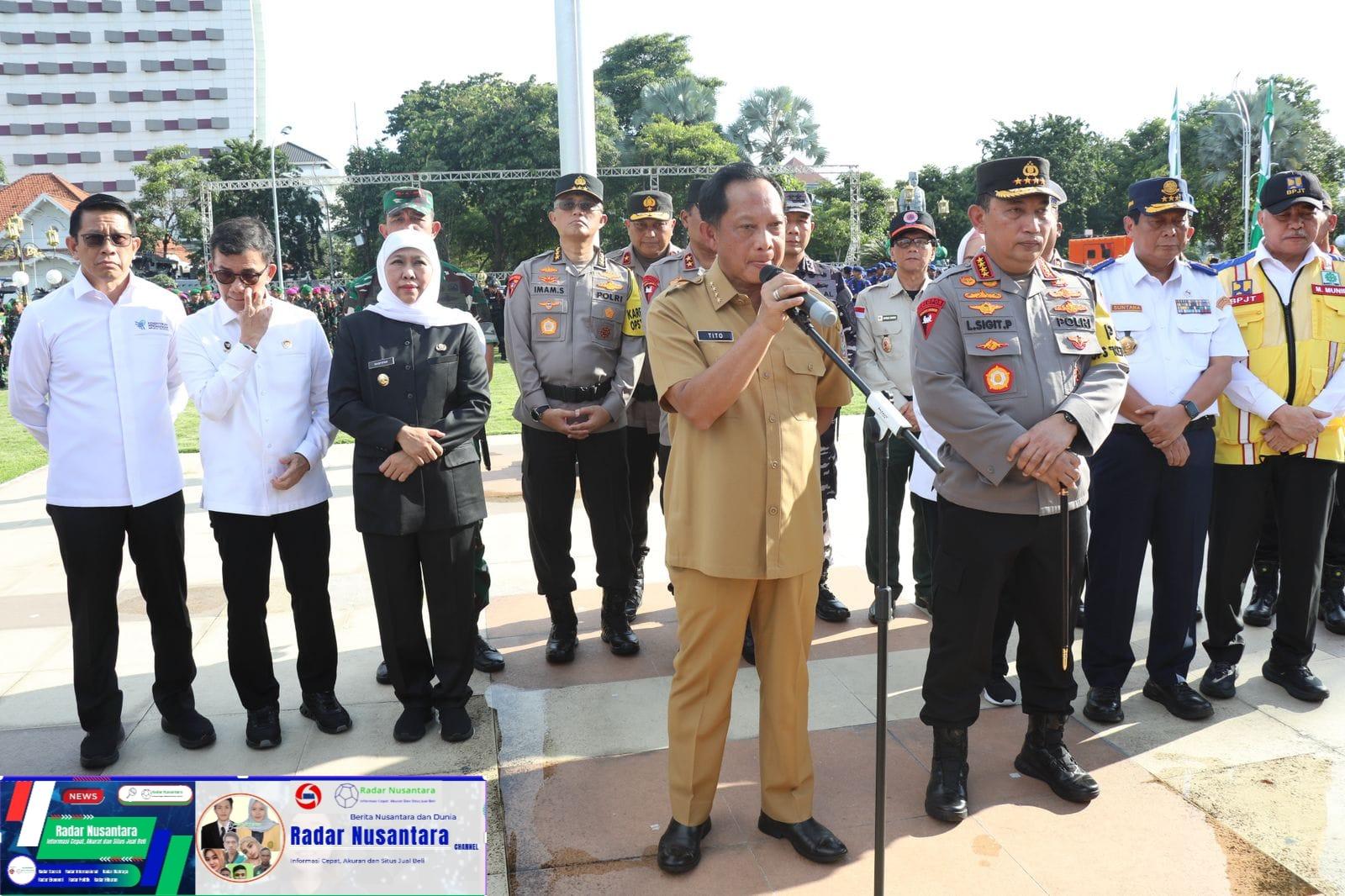 Hadiri Apel Gelar Pasukan, Mendagri Ingatkan Kepala Daerah Jaga Arus Mudik dan Stabilitas Harga Pangan