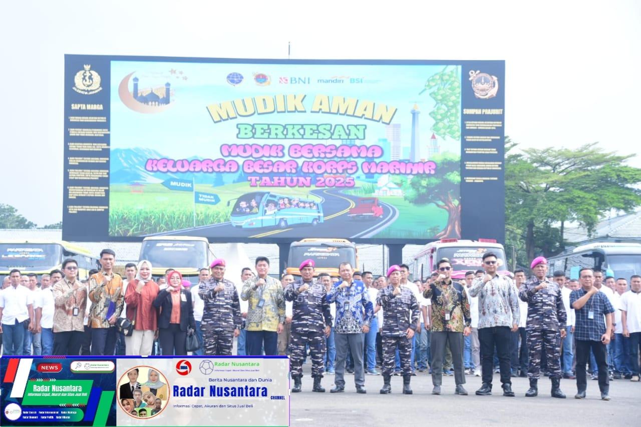 Danpasmar 1 Ikuti Acara Pelepasan Mudik Bersama Keluarga Besar Korps Marinir