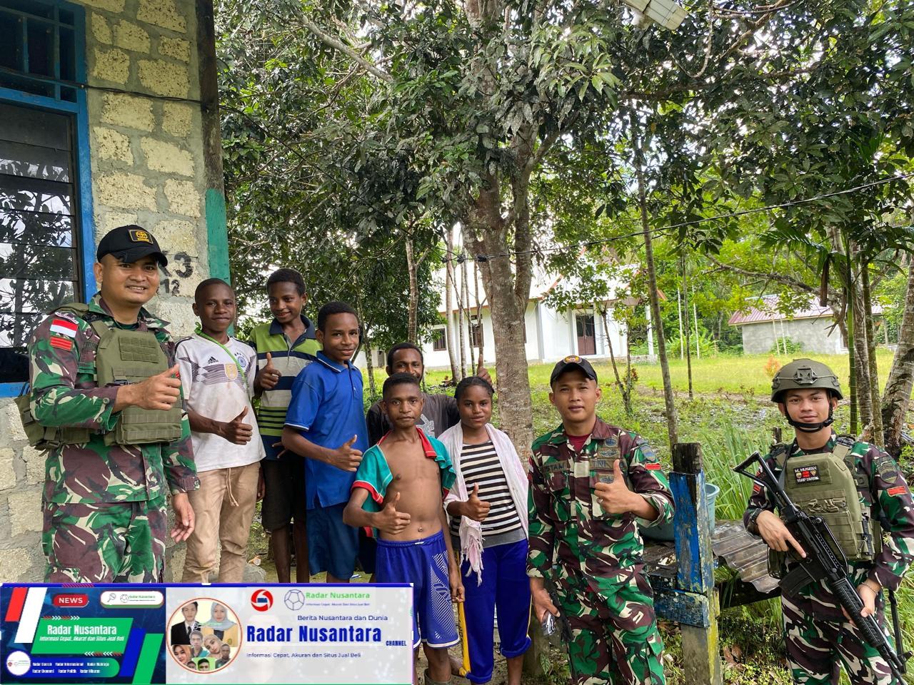 Pengabdian Tanpa Batas, Satgas Yonif 131/Brajasakti Berikan Pelayanan Pangkas Gratis untuk Warga Papua