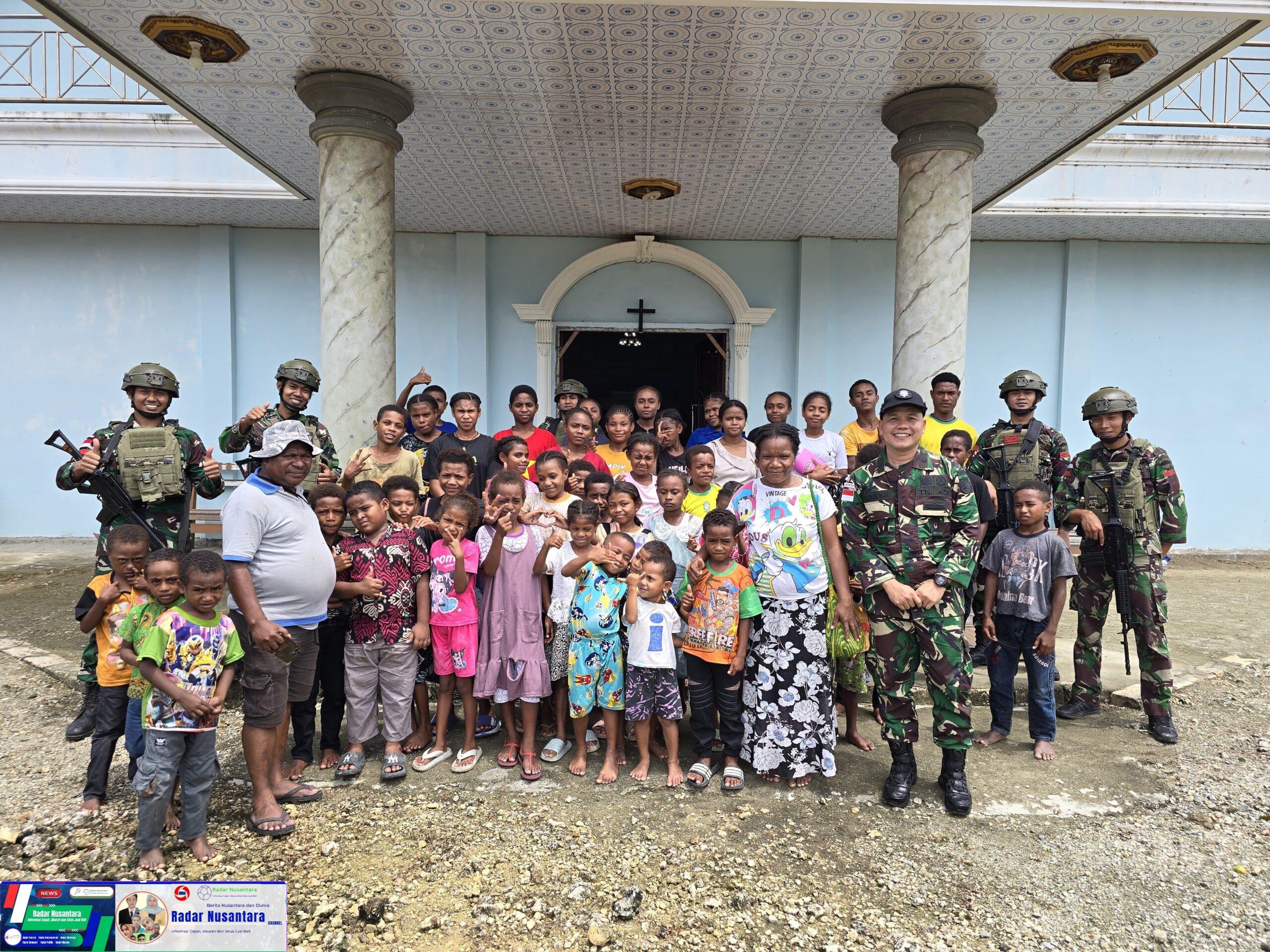 Cegah Bahaya Narkoba, Satgas Yonif 131/Brajasakti Beri Penyuluhan kepada Remaja Gereja GKII Tehupa Skow Sae