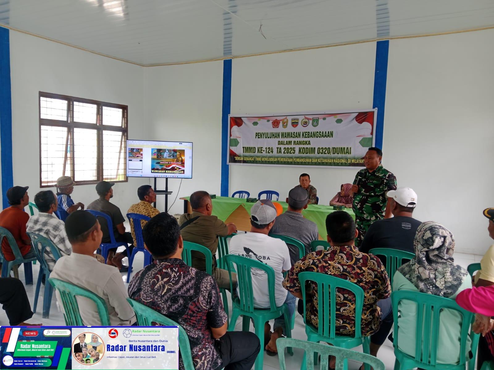 TMMD ke-124 Kodim 0320 Dumai di kelurahan Bukit Kayu Kapur Perkuat Semangat Kebangsaan Melalui Penyuluhan Wawasan Kebangsaan