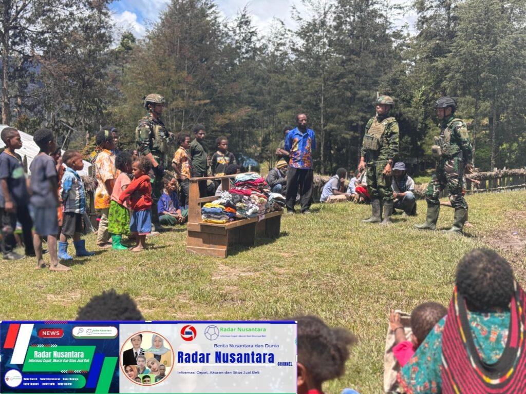 Satgas TNI Berbagi Kasih di Papua: Seragam Hijau TNI Menghangatkan Hati Warga Wuloni