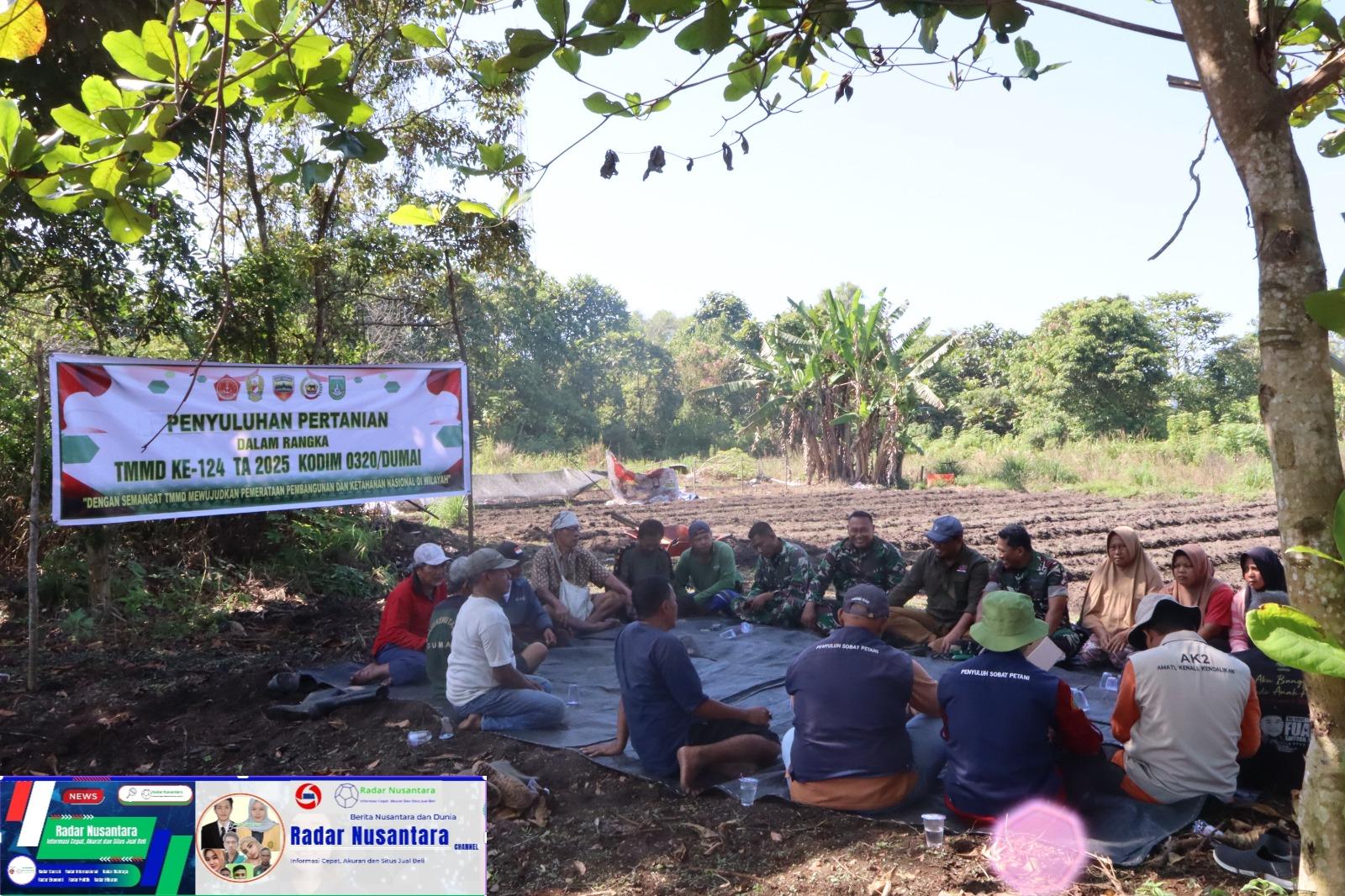 TMMD ke-124 Kodim 0320 Dumai Sentuh Sektor Pertanian, DKPP Berikan Penyuluhan Intensif di Bukit Kayu Kapur