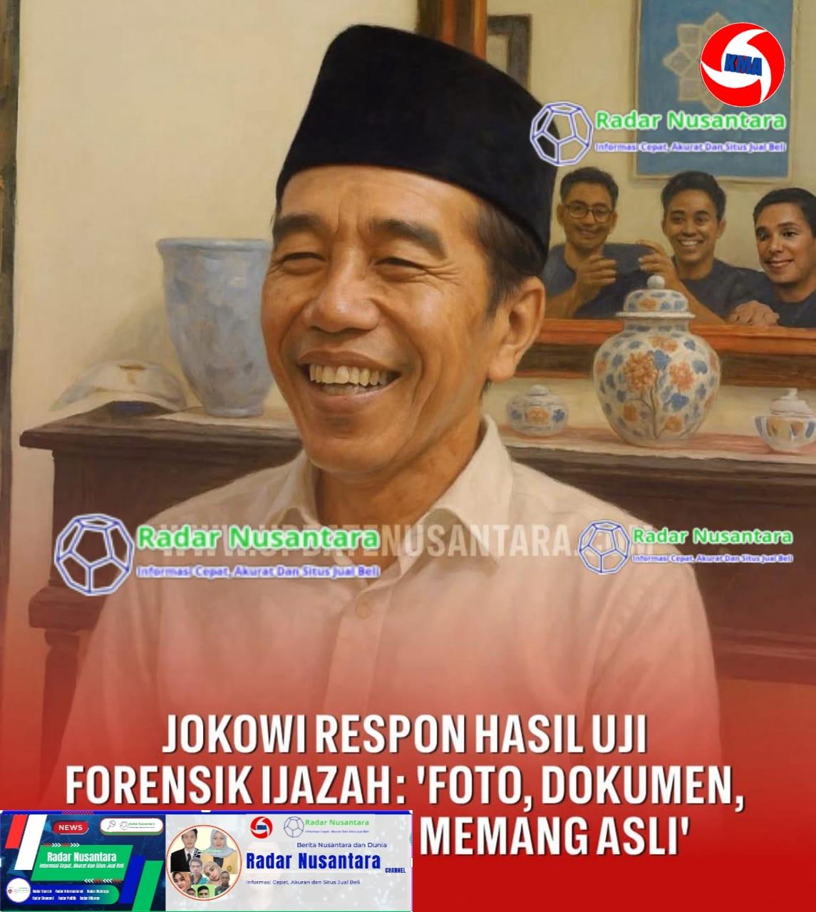Jokowi Respon Hasil Uji Forensik Ijazah: 'Foto, Dokumen, Semua Ada, ya memang asli