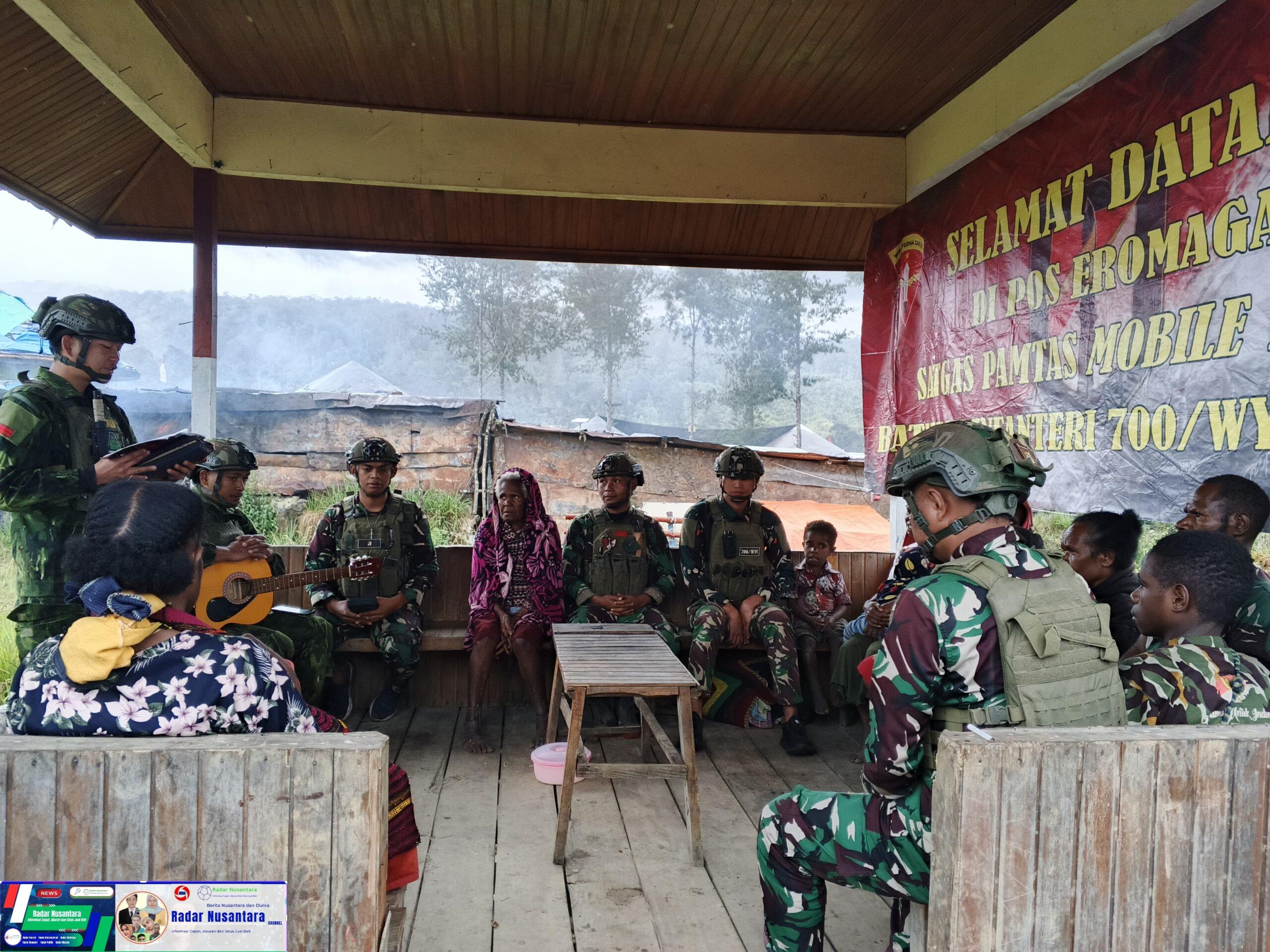 Damai dalam Nada dan Doa di Tanah Eronggobak: Satgas TNI Gelar Ibadah Bersama Warga Papua