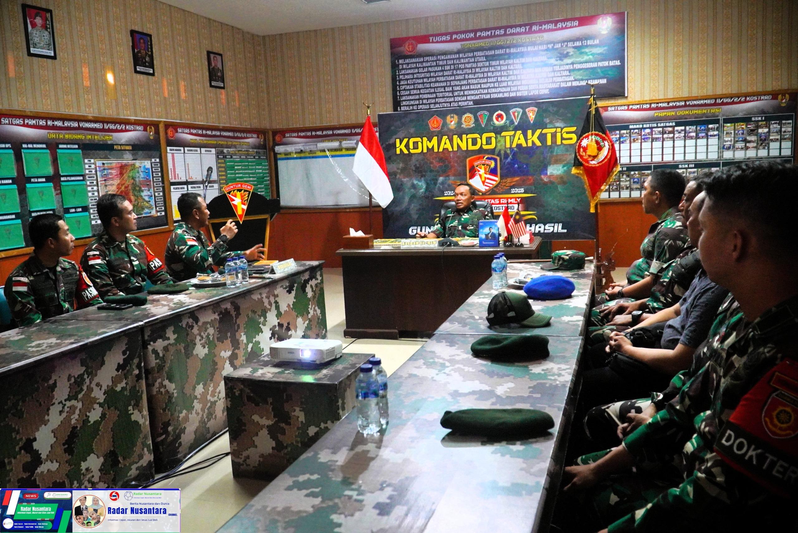 Kasdam VI/Mulawarman Kunjungi Pos Kotis Satgas Pamtas Yonarmed 11 Kostrad