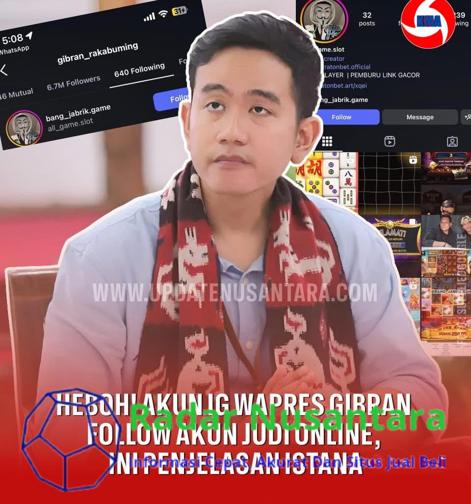 Istana Klarifikasi Dugaan Gibran Ikuti Akun Instagram Bermuatan Konten Judi Online