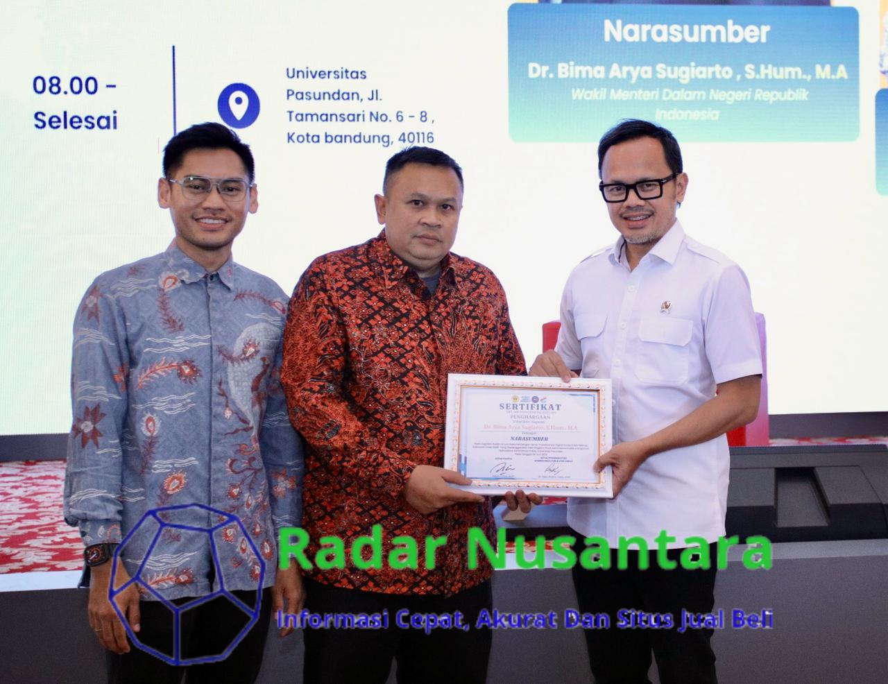 Di Kuliah Umum Unpas, Wamendagri Bima Tekankan Pentingnya Digitalisasi Pemerintahan Menuju Indonesia Emas 2045