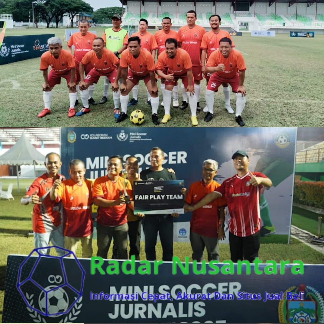 Turnamen Mini Soccer Medan Jurnalis Championship 2025 Sukses, Tim Wartawan Polda Sumut Raih 'Fair Play Team