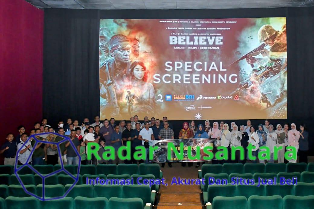 Kodam I/BB Nobar Film Believe, Tumbuhkan Semangat Juang dan Pengabdian
