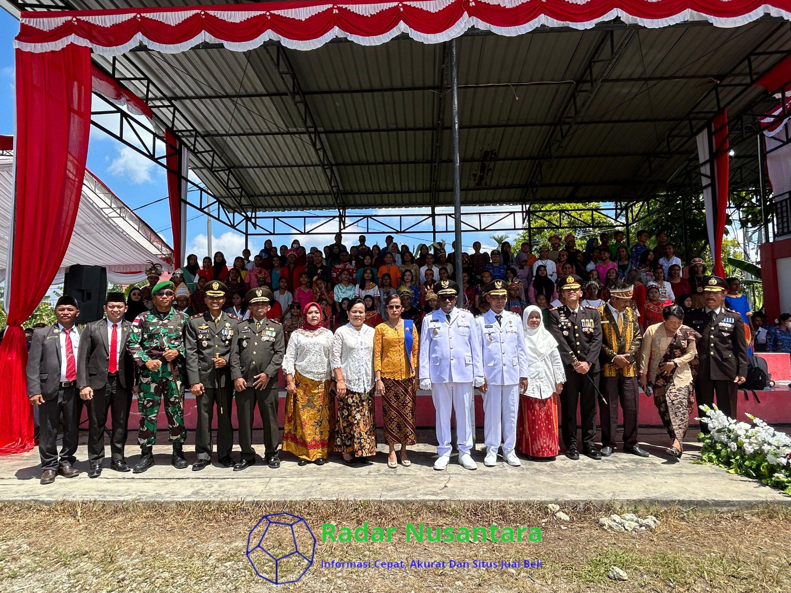 Semarak HUT RI ke-80 di Perbatasan, Satgas Yonif 131/Brajasakti dan Warga Rayakan dengan Penuh Kebersamaan