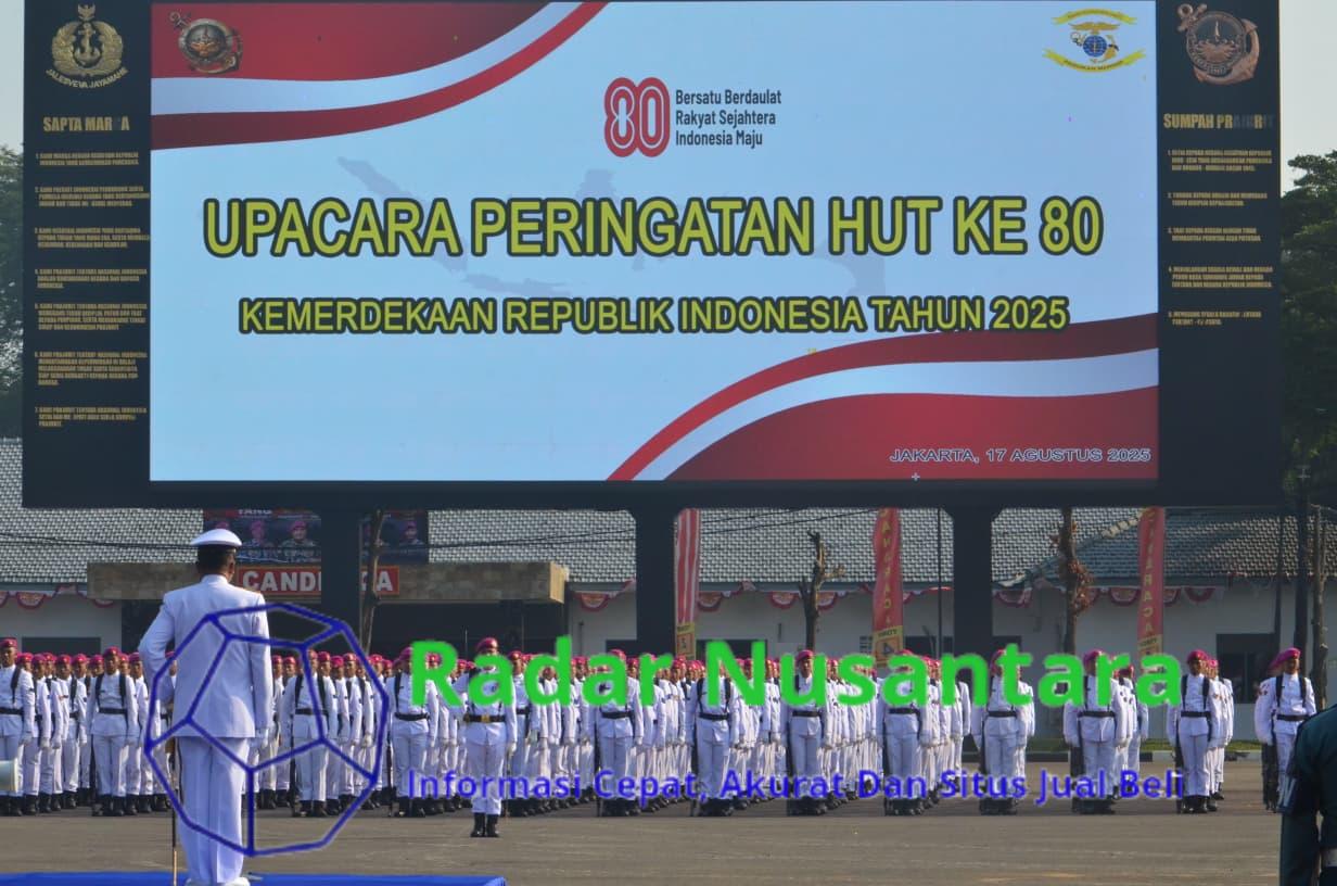 Prajurit Pasmar 1 Laksanakan Upacara Peringatan HUT Ke-80 Kemerdekaan RI