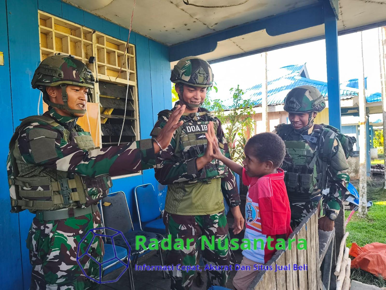 Rasa Asih Satgas Yonif 521/DY Binter Terbatas di Kabupaten Mamberamo Tengah, Papua Pegunungan