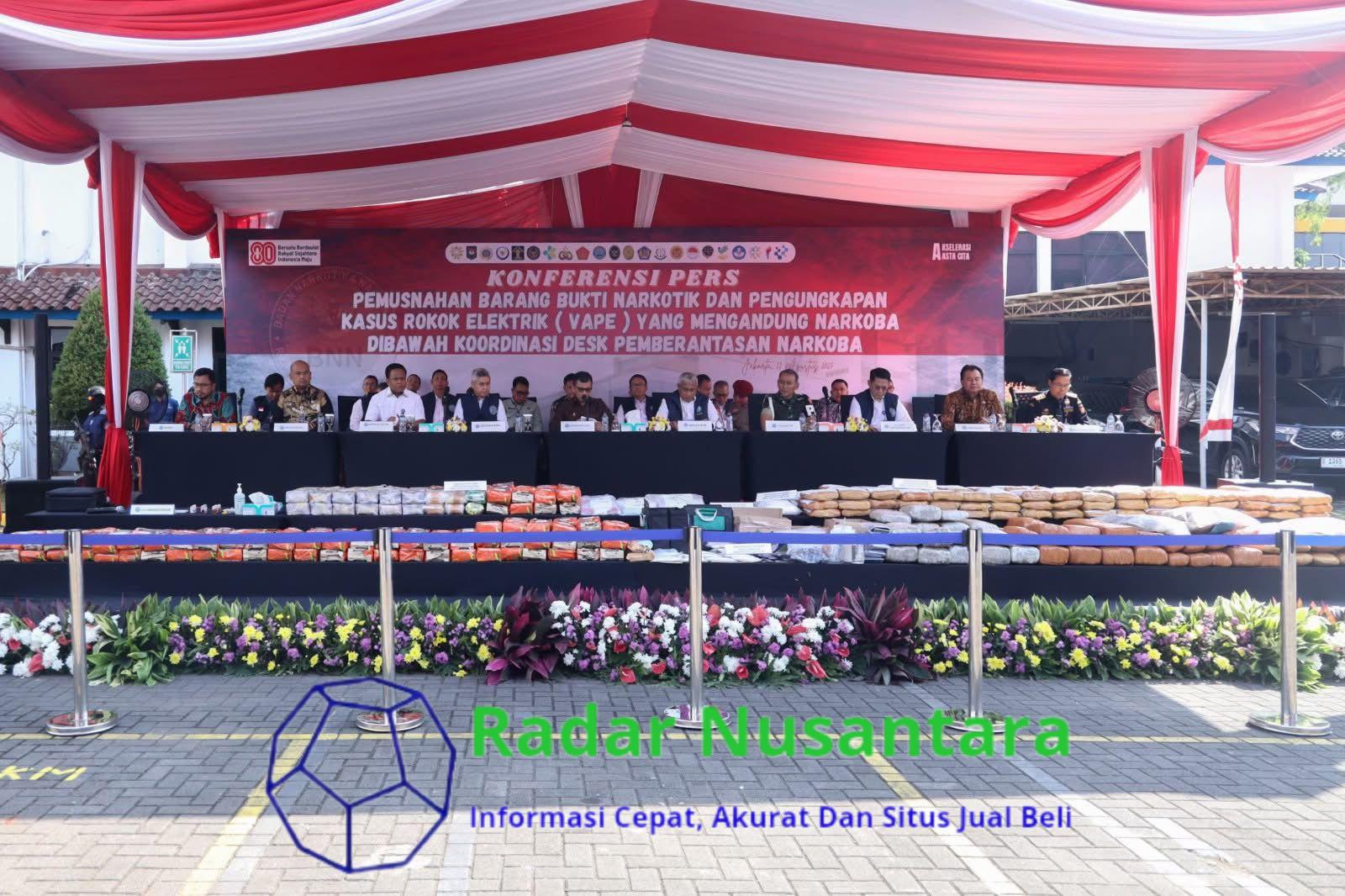 Melawan Ancaman di Tengah Kemerdekaan: BNN Musnahkan 474 Kg Barang Bukti Narkotika dan Ungkap Kasus Narkoba pada Rokok Elektrik