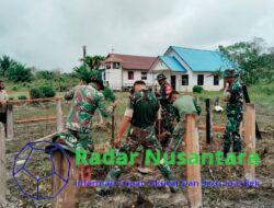 Satgas Yonif 123/Rajawali Bantu Bangun Rumah Pendeta di Kampung Mabul, Distrik Koroway