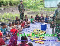 Gaya Hidup Sehat Satgas Yonif 521/DY Gelar Makan Bersama Di Distrik Kurima