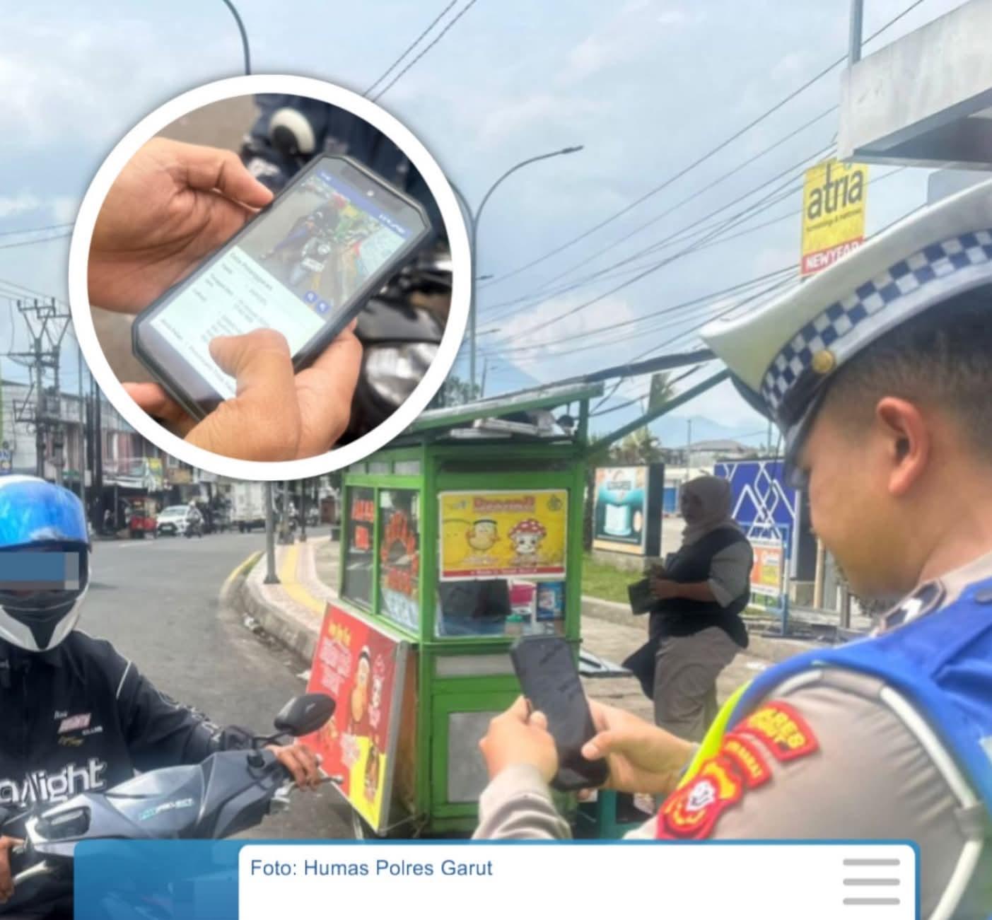Satlantas Polres Garut Uji Coba Penerapan Penindikan Pelanggaran Lalu Lintas ETLE HANDHELD