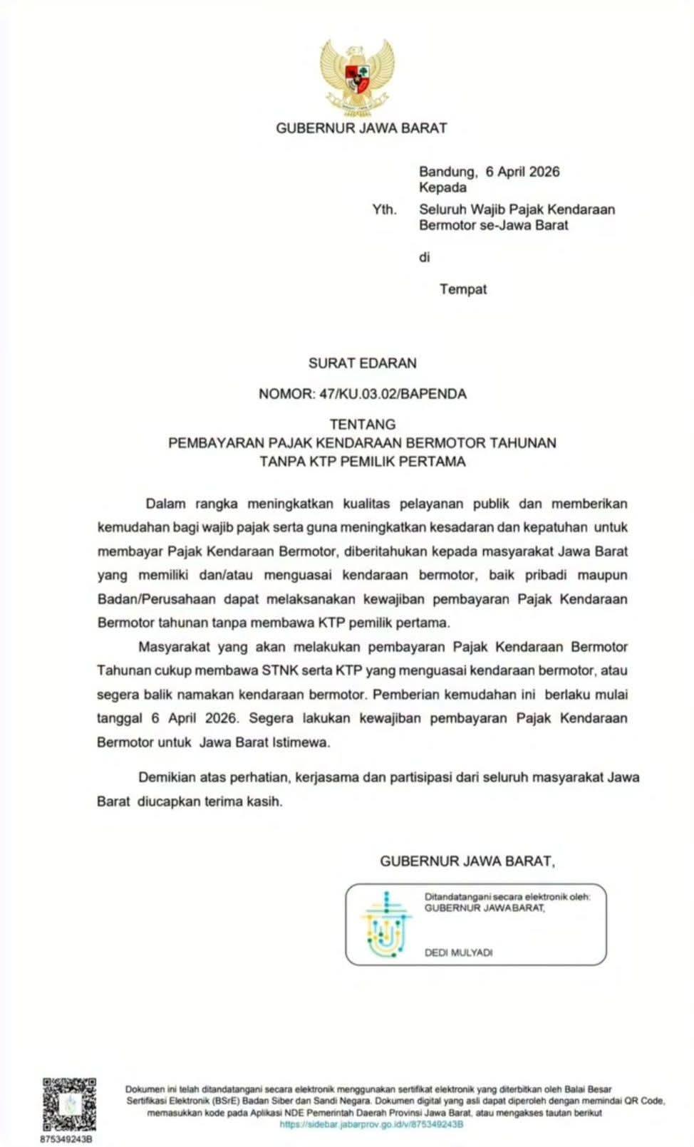 Berlaku Mulai Hari Ini, Bayar Pajak Kendaraan Bermotor Cukup STNK Tanpa KTP Pemilik