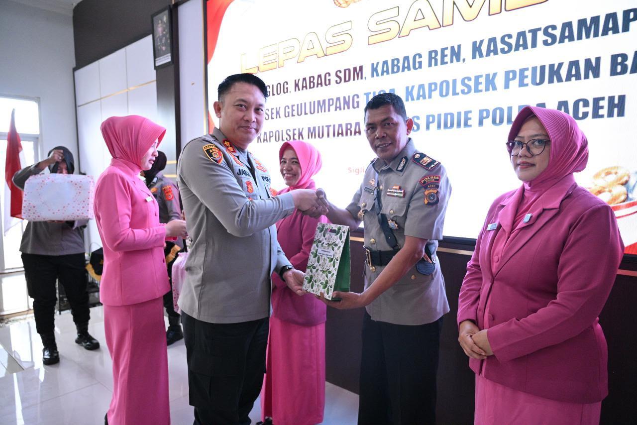 ‎Kapolres Pidie Pimpin Sertijab dan Lepas Sambut Pejabat Utama serta Kapolsek Jajaran