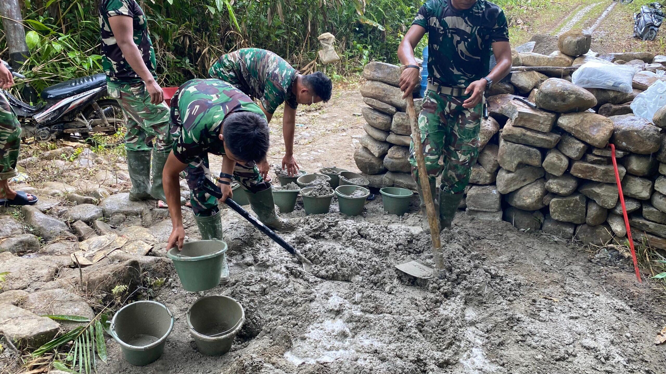 Satgas Bakti TNI Bangun Jembatan Beton di Nias, Wujudkan Akses Aman bagi Warga